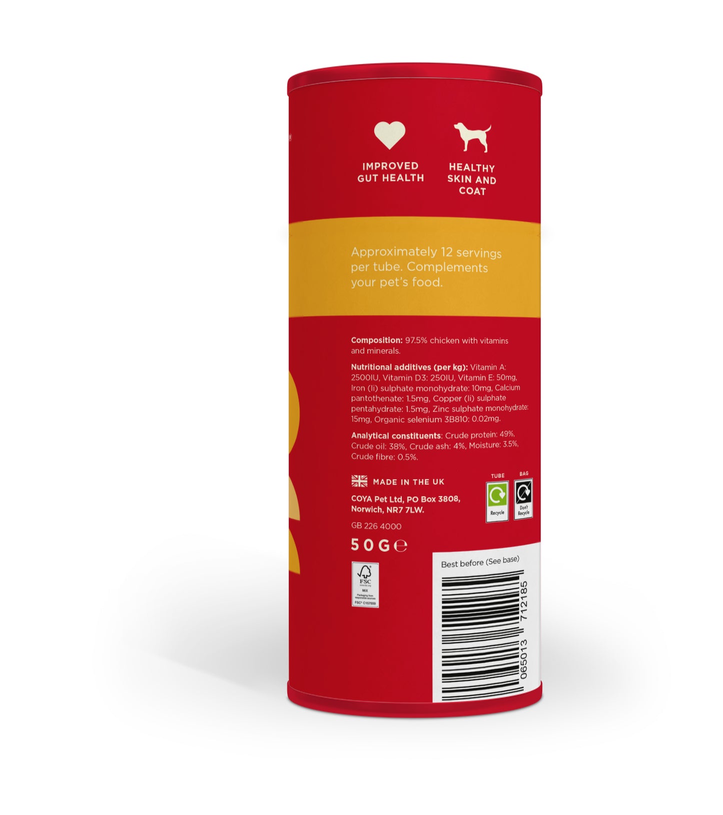 Coya Freeze Dried Dog Food Topper Chicken 50g