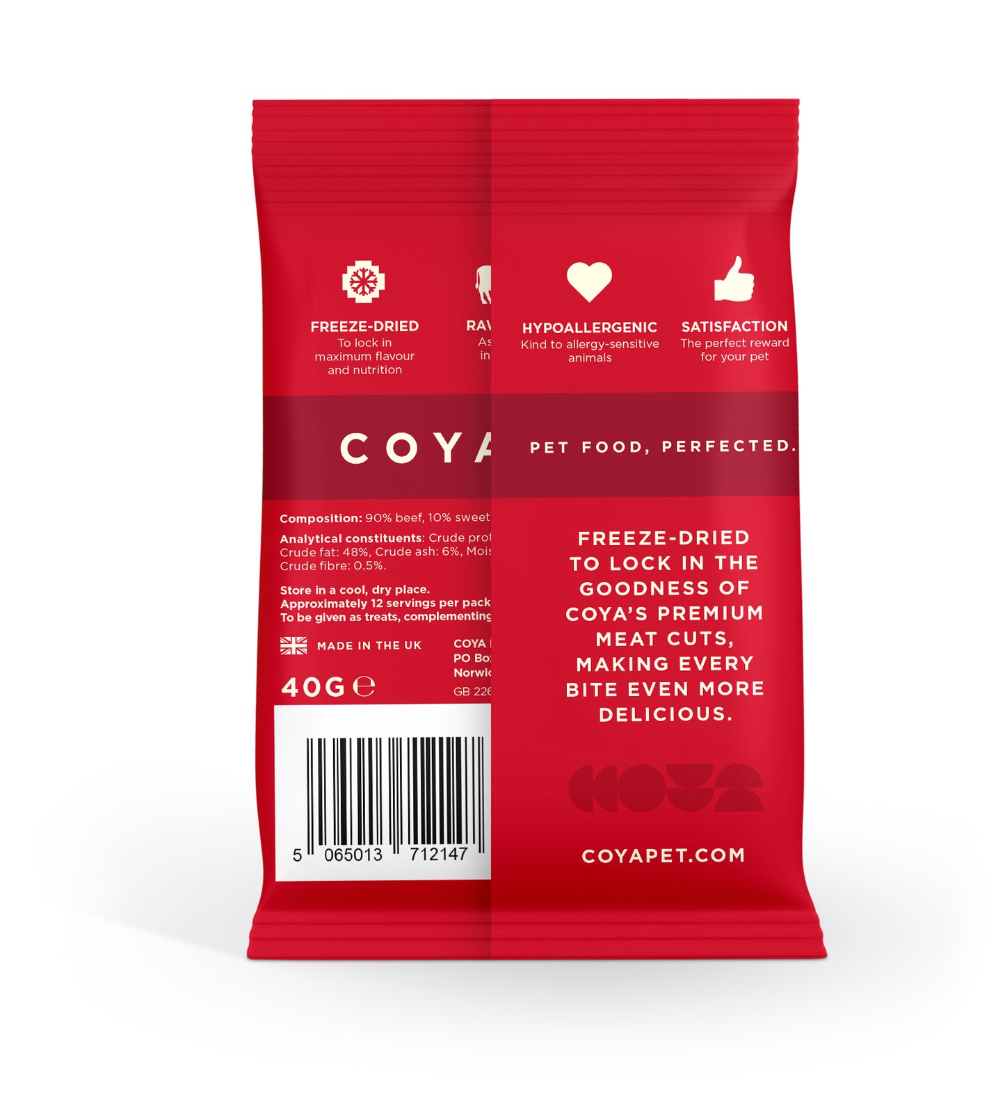 Coya Freeze Dried Dog Treats Beef 40g