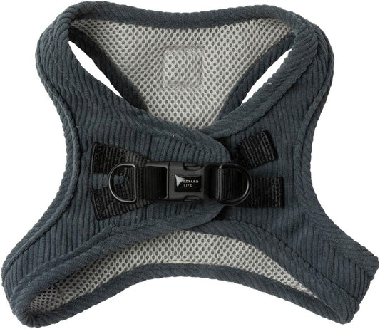 Fuzzyard Life Corduroy Step In Dog Harness Slate Grey