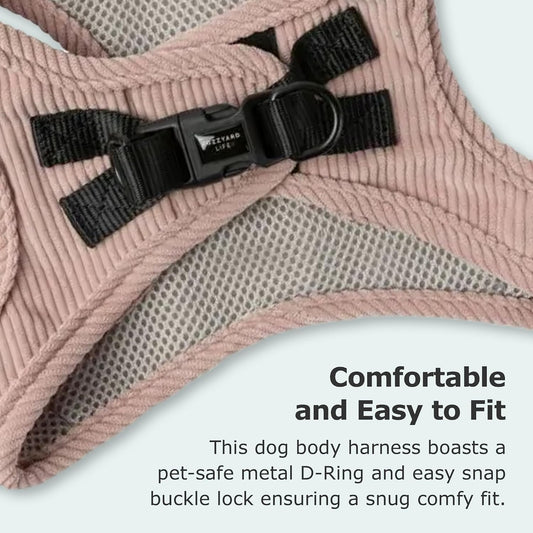 Fuzzyard Life Corduroy Step In Dog Harness Soft Blush