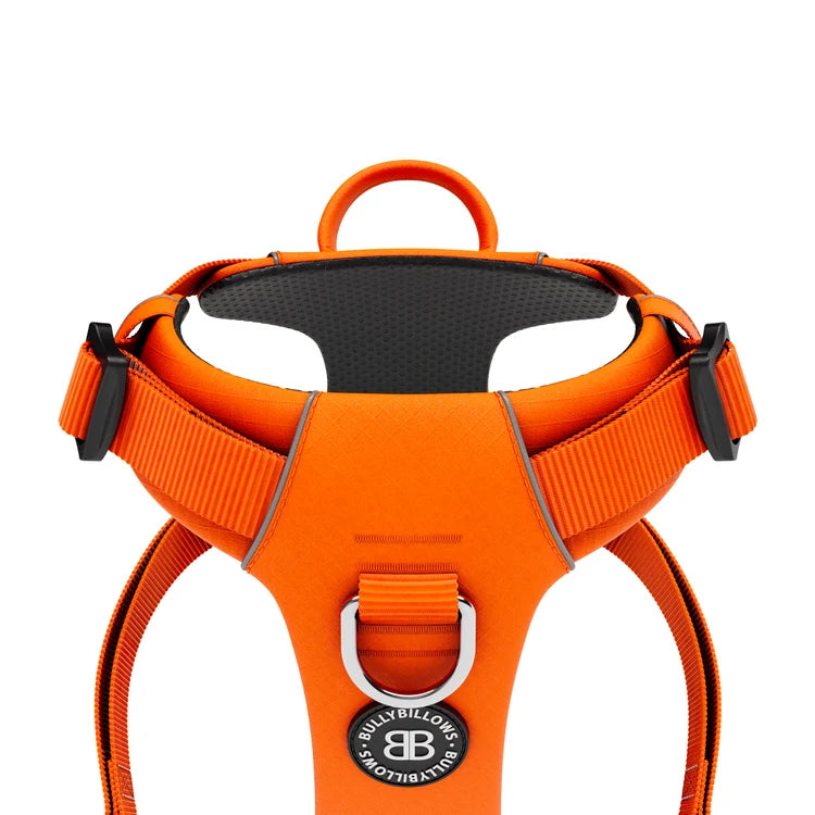 BullyBillows Air Mesh Dog Harness - Anti-Pull, With Handle, Non Restrictive & Adjustable Orangw