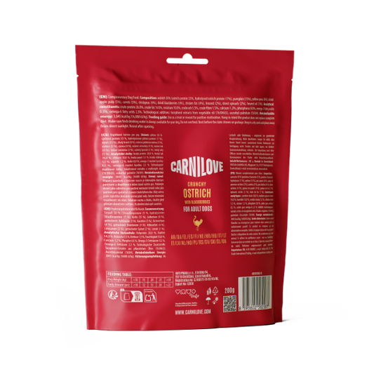 Carnilove Ostrich with Blackberries Crunchy Snack Dog Treats 200g