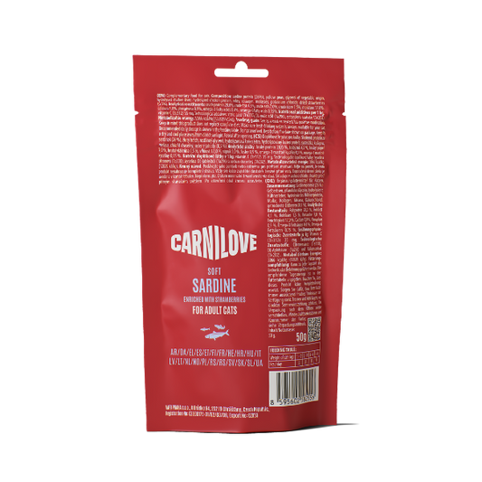 Carnilove Sardine with Strawberry Cat Semi Moist Snack Treats 50g
