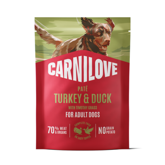 Carnilove Turkey & Duck with Timothy Grass Pate Dog Pouch 300g