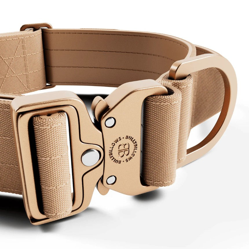 BullyBillows Lighter Combat Collar With Handle Rated Clip Tan x Tan