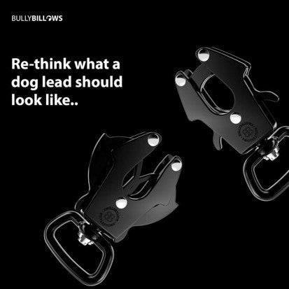 BullyBillows Nylon Combat Dog Lead Black