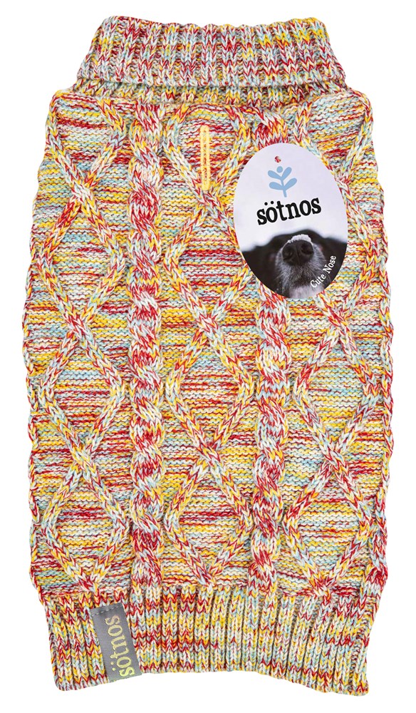 Sotnos Multi Colour Cable Knit Jumper