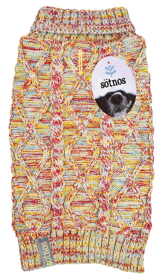 Sotnos Multi Colour Cable Knit Jumper
