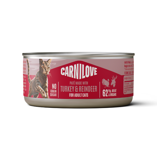Carnilove Turkey & Reindeer Adult Can Pate Cat Food 100g
