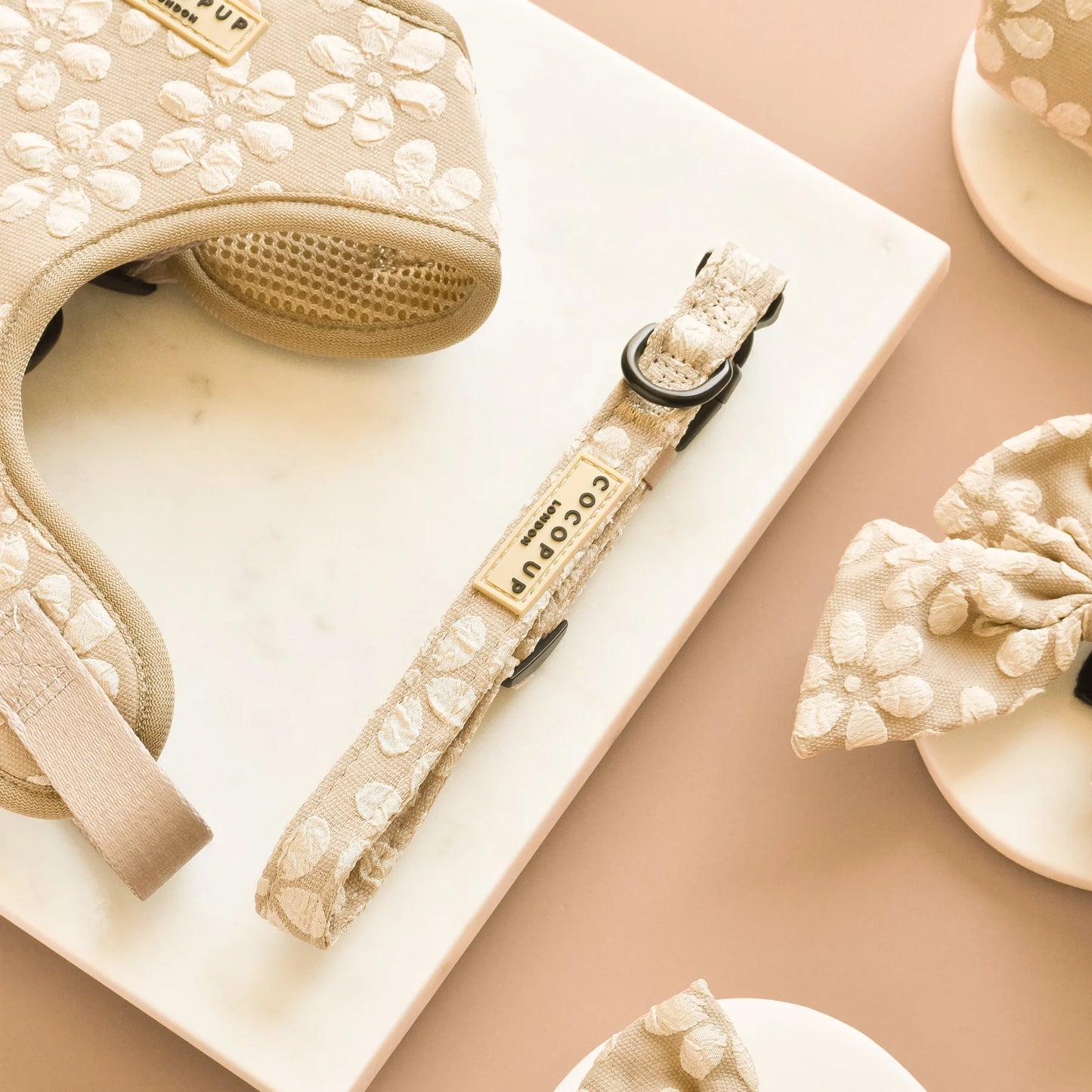 Cocopup London LUXE Mocha Flower Dog Collar
