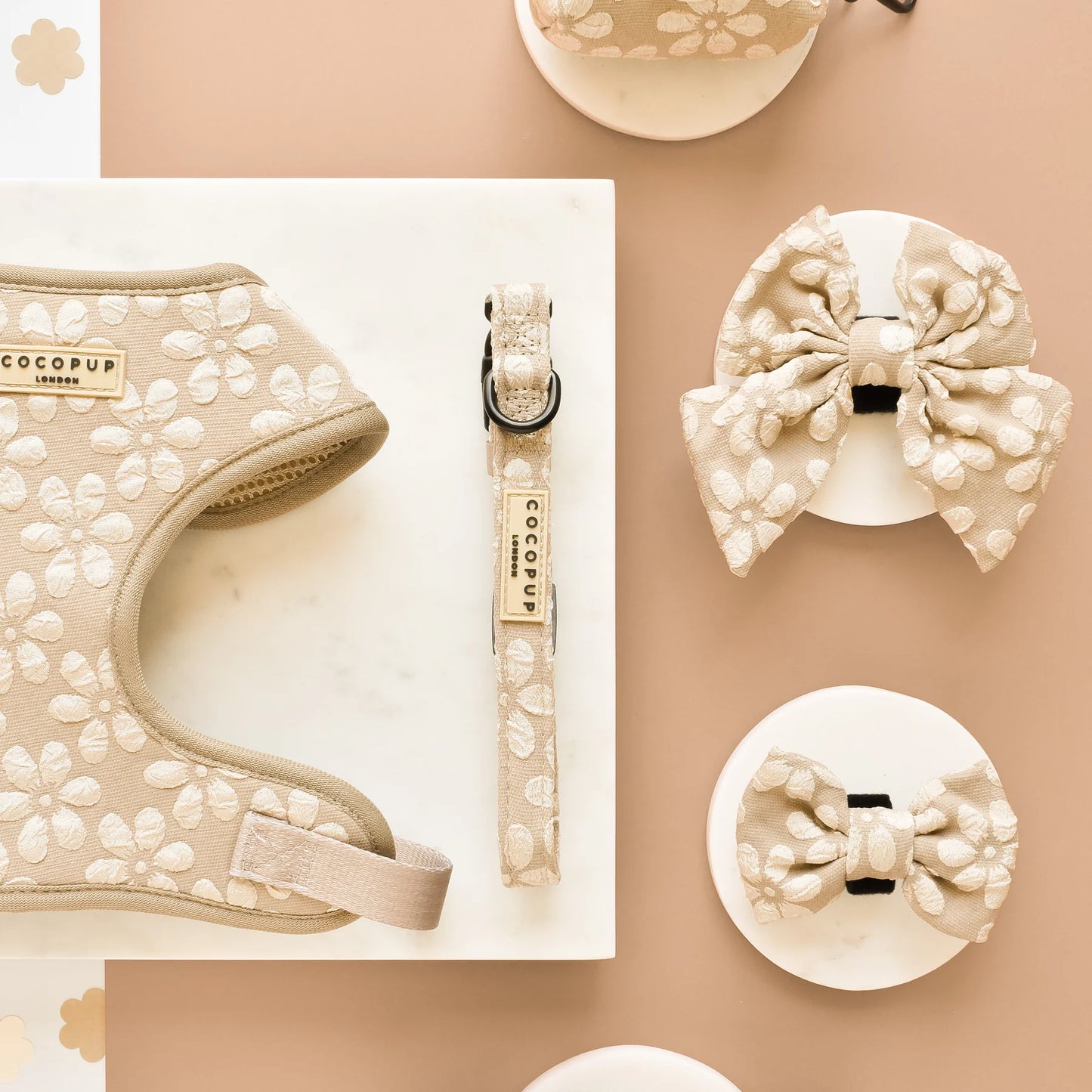 Cocopup London LUXE Mocha Flower Dog Lead