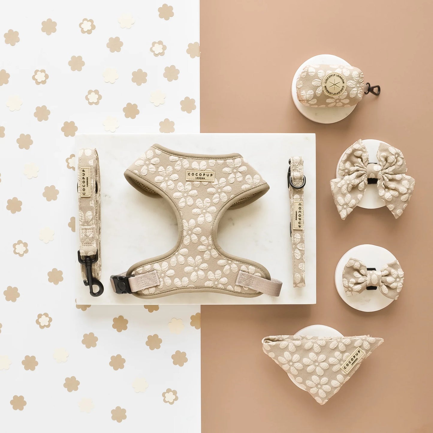Cocopup London LUXE Mocha Flower Bow Tie