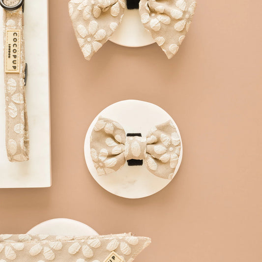 Cocopup London LUXE Mocha Flower Bow Tie