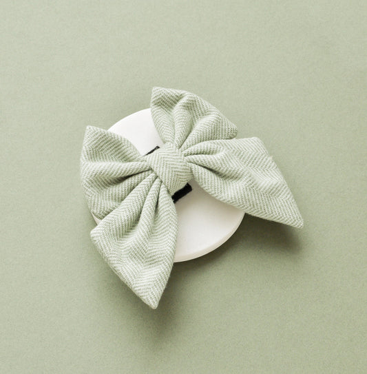Cocopup London Green Tweed Sailor Bow Tie