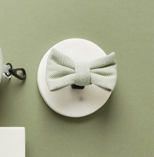 Cocopup London Sage Green Tweed Bow Tie