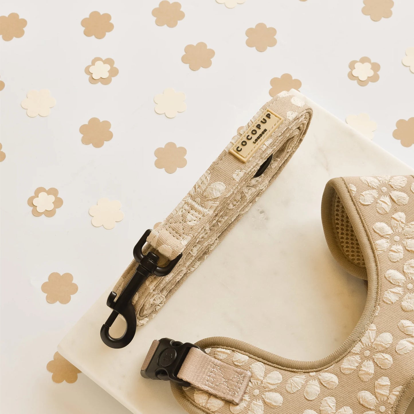 Cocopup London LUXE Mocha Flower Dog Lead
