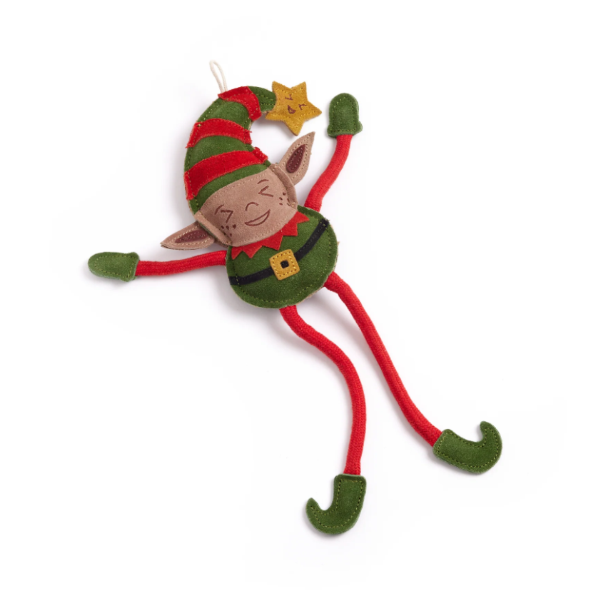 Green & Wild's Christmas Elvis the Elf Eco Dog Toy