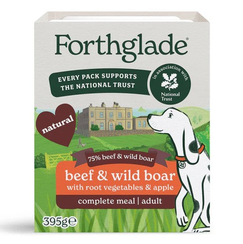 Forthglade Gourmet Beef & Wild Boar with Root Vegetables & Apples Wet Dog Food 395g