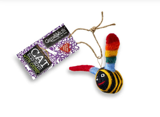 Green & Wild's Buzz Bee - Eco Cat Toy with Catnip