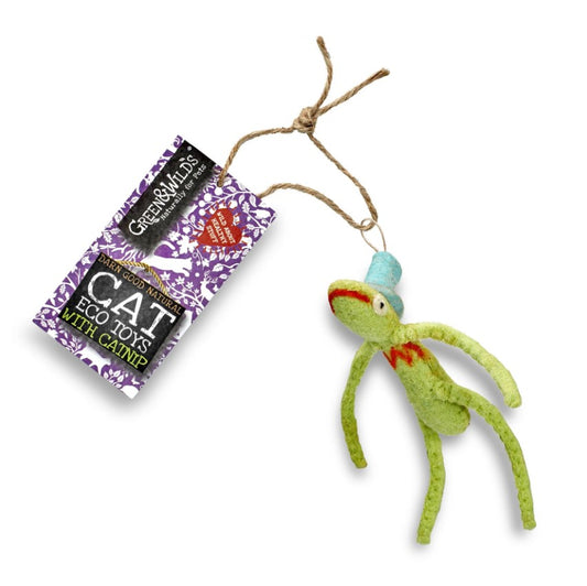 Green & Wild's Freddy Froglegs - Eco Cat Toy with Catnip