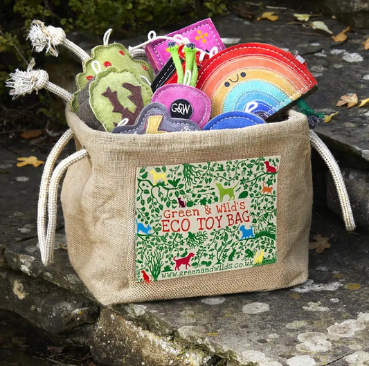 Green & Wild's Jute Dog Toy Storage Bag