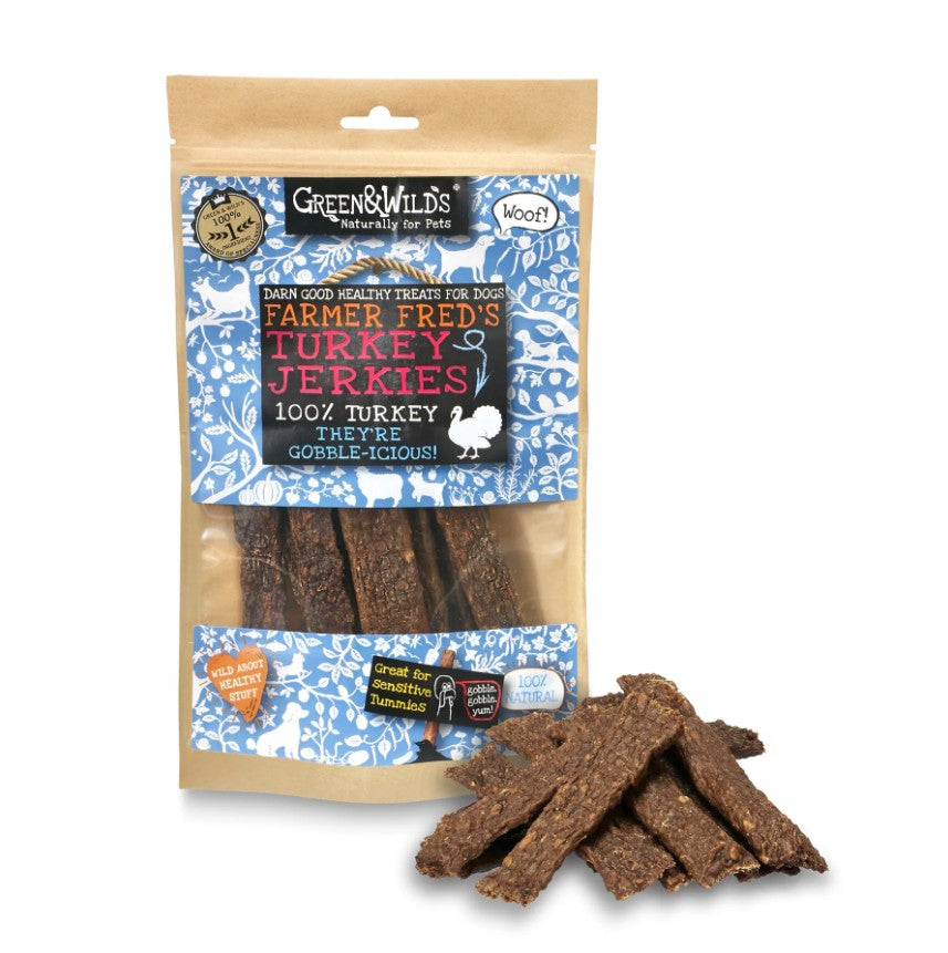 Green & Wild's Turkey Jerkies Dog Treats 100g