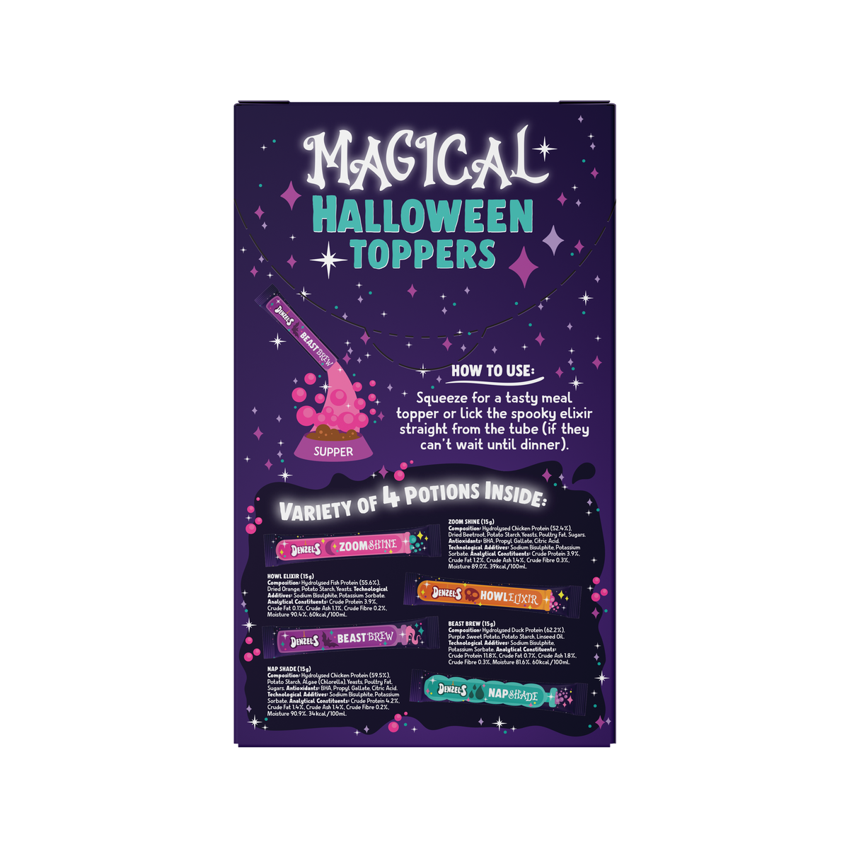 Denzel's Halloween Toppers for Dogs 4 x 15g Pack