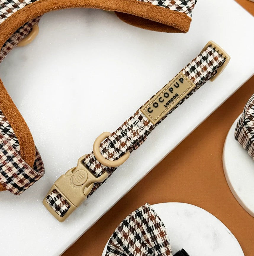 Cocopup London Heritage Check Dog Collar