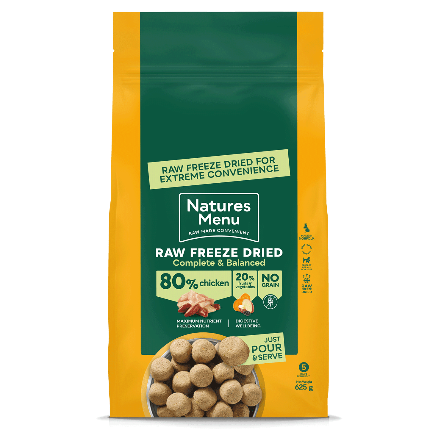 Natures Menu Complete Raw Freeze Dried Dog Food Chicken 625g