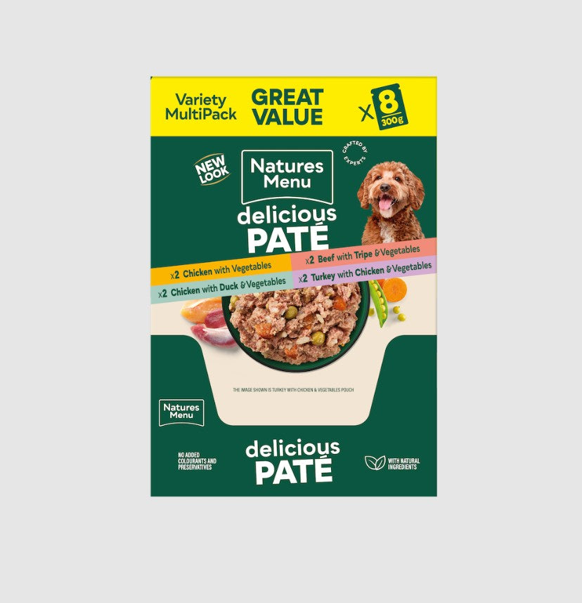 Natures Menu Adult Wet Dog Food Pouch Selection 8 x 300g