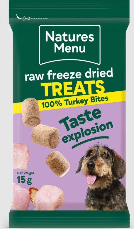 Natures Menu Freeze Dried Turkey Meat Bites 15g