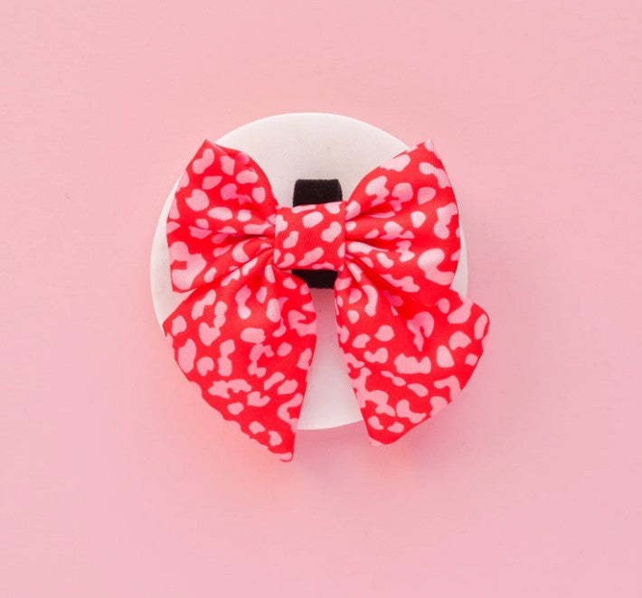 Cocopup London Red & Pink Leopard Sailor Dog Bow Tie