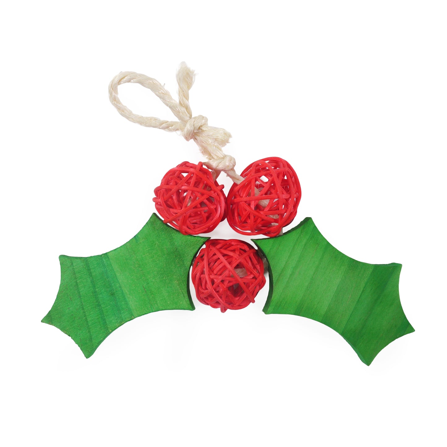 Rosewood Christmas Wooden Holly Gnaw Chew Toy for Small Pets