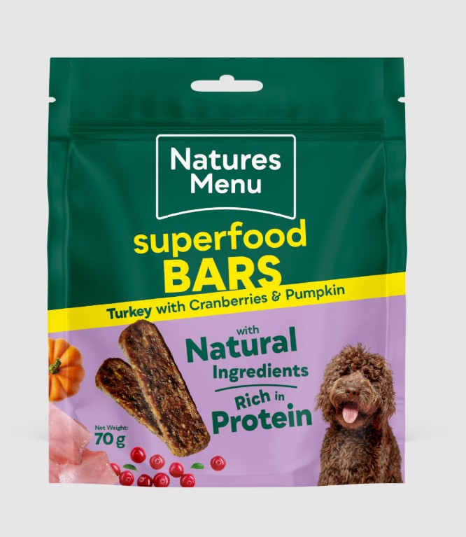 Natures Menu Superfood Bars Turkey with Cranberries & Pumpkin 70g