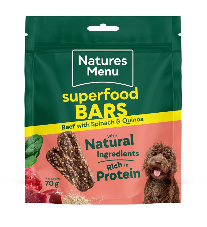 Natures Menu Superfood Bars Beef with Spinach & Quinoa 70g