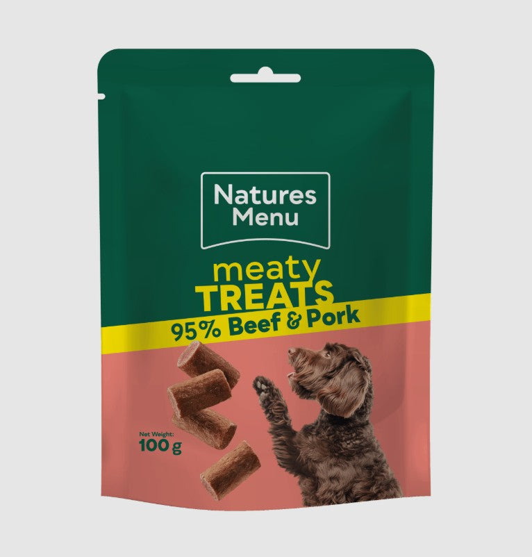 Natures Menu Beef Meaty Dog Treats 100g