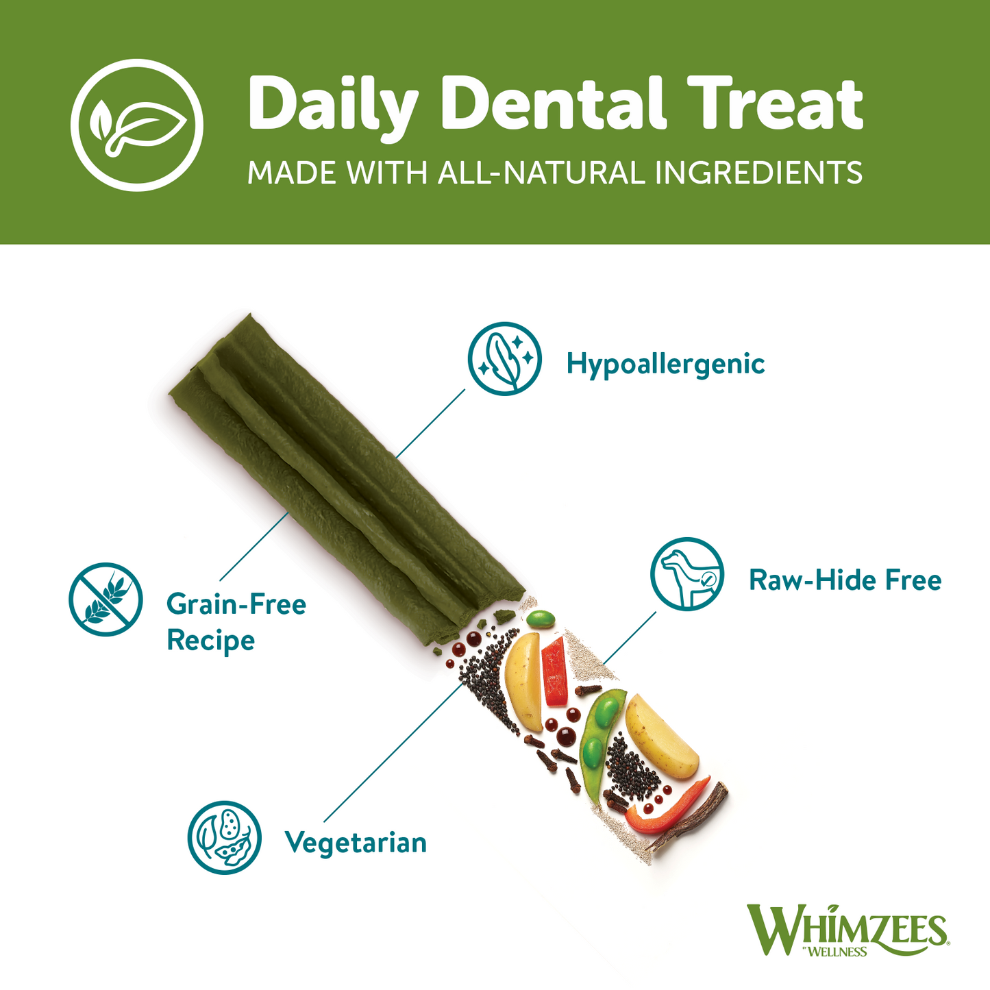 Whimzees Natural Dental Stix Dog Chew