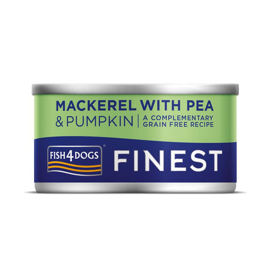 Fish4Dogs Finest Mackerel with Pumpkin & Pea Wet Dog Food Can 85g