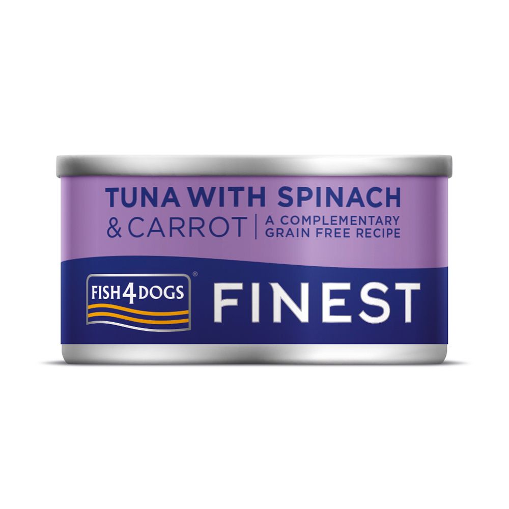 Fish4Dogs Finest Tuna with Spinach & Carrot Wet Dog Food Can 85g