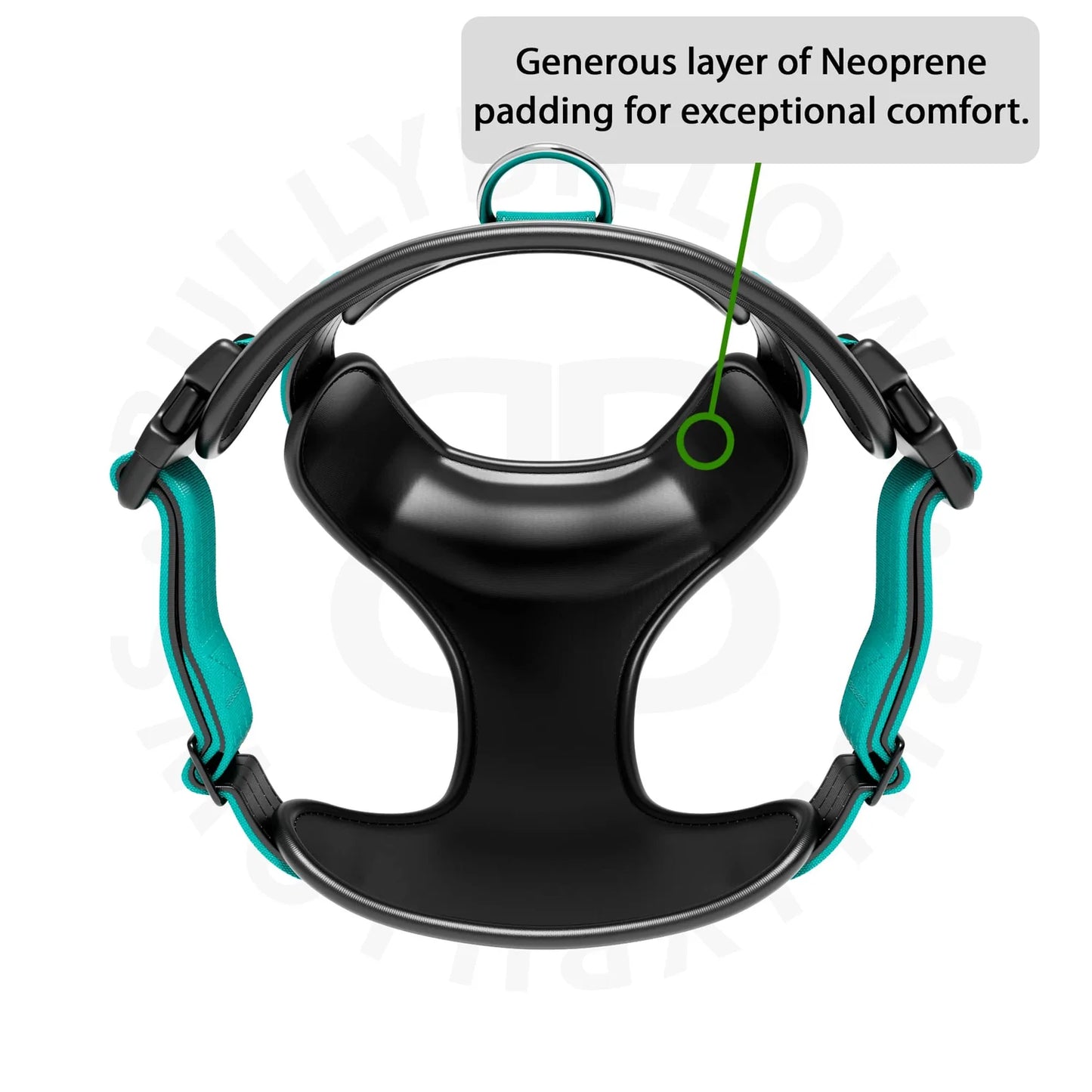 BullyBillows Premium Comfort Dog Harness Turquoise