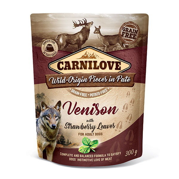 Carnilove Venison with Strawberry Leaves Pâté Pouch 300g