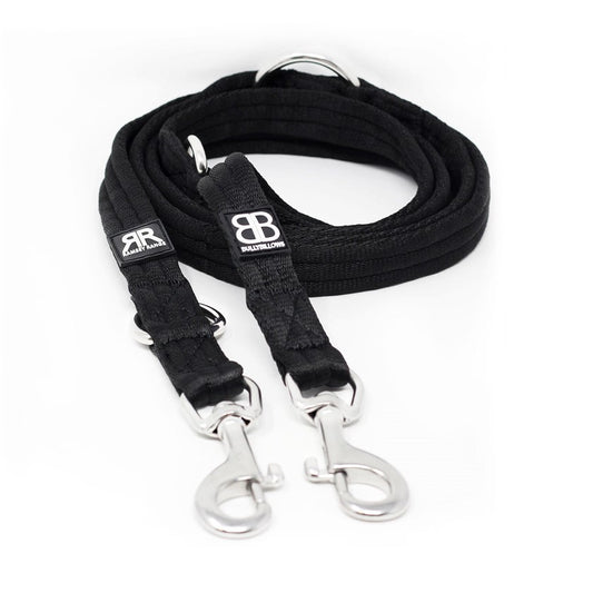 BullyBillows Double Ended Training 2 Metre Dog Lead Black