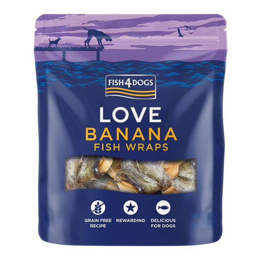 Fish4Dogs Banana Fish Wraps 100g