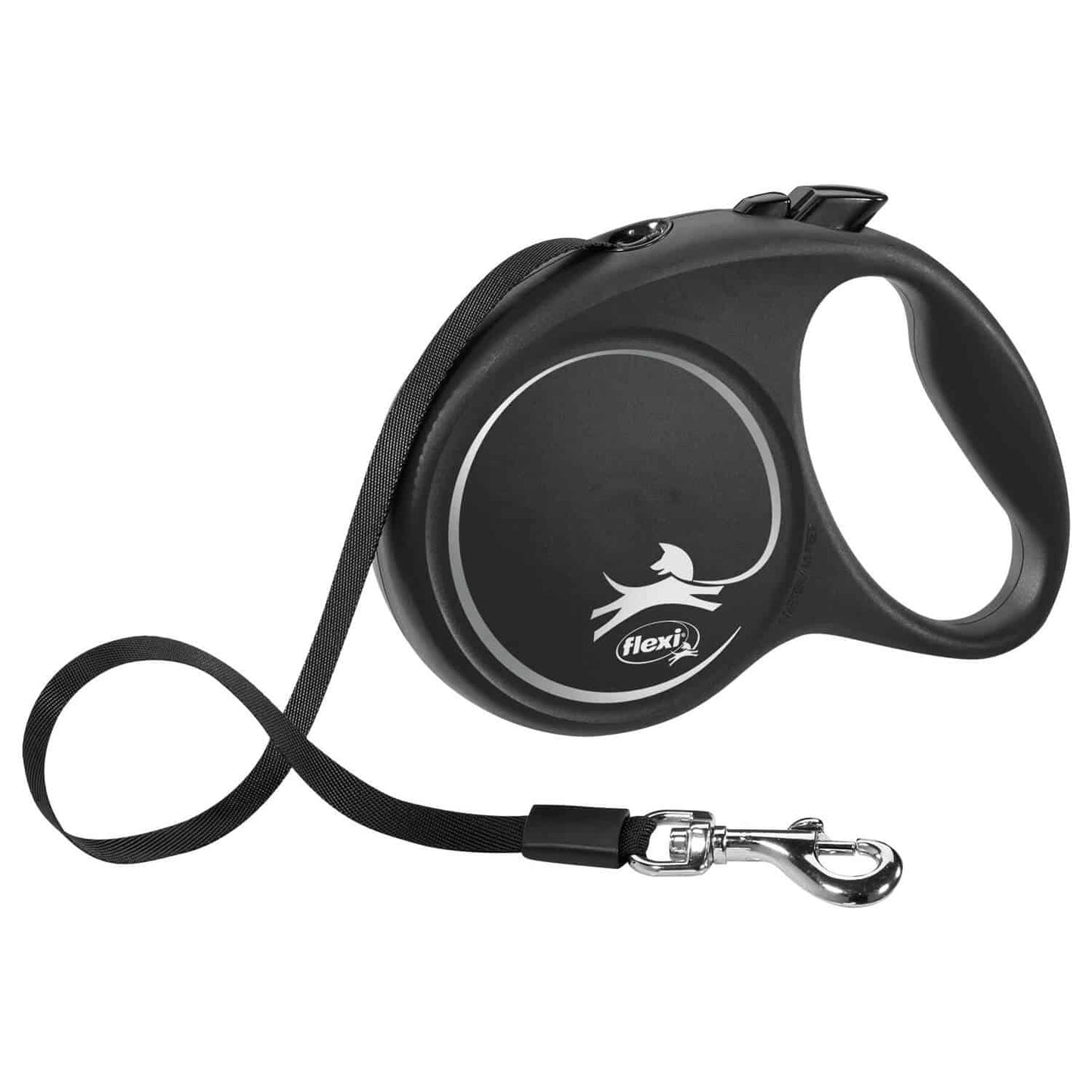 Flexi Black Design Tape 5M Retractable Lead Black