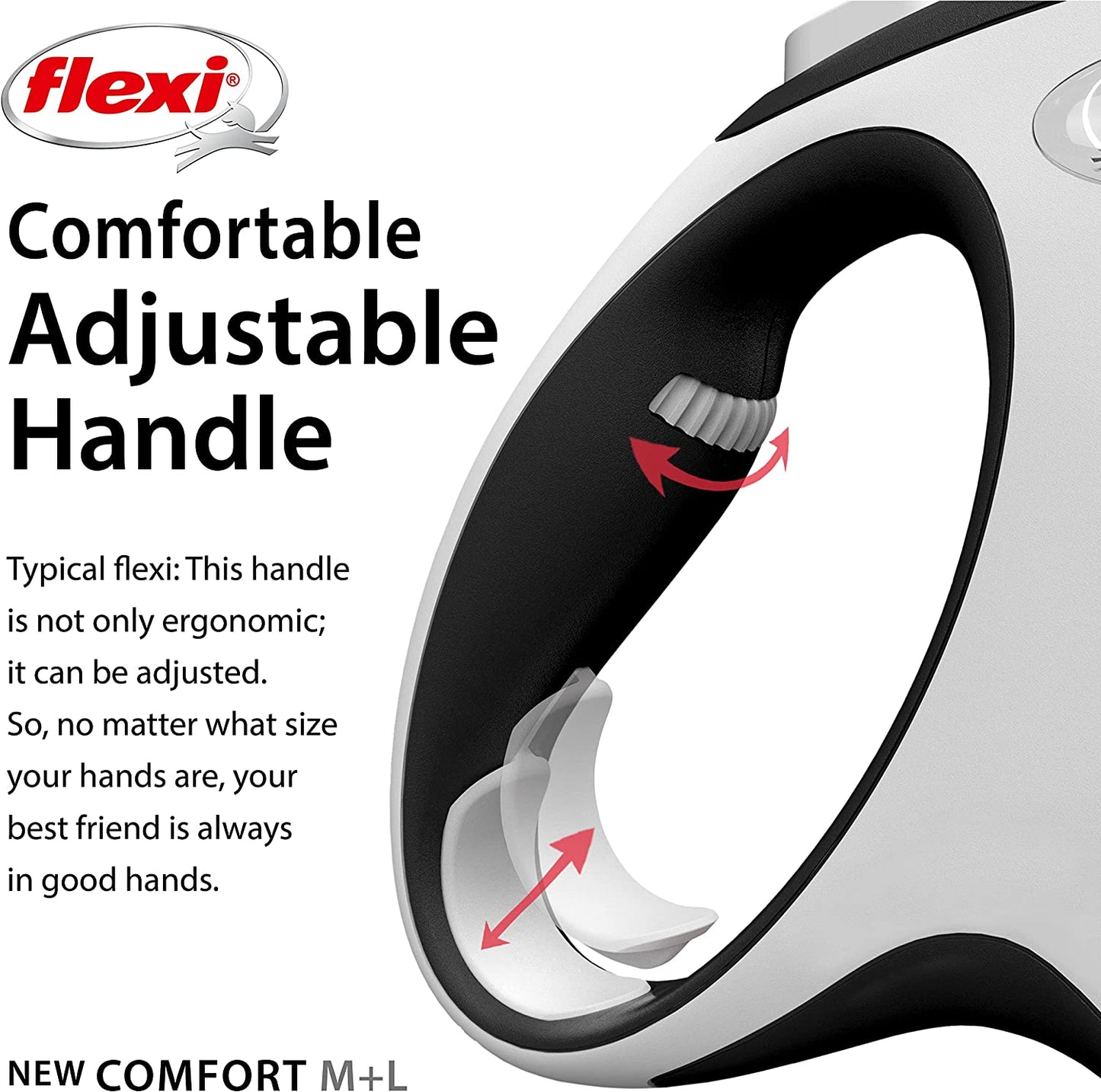 Flexi Comfort Tape Retractable Lead Black