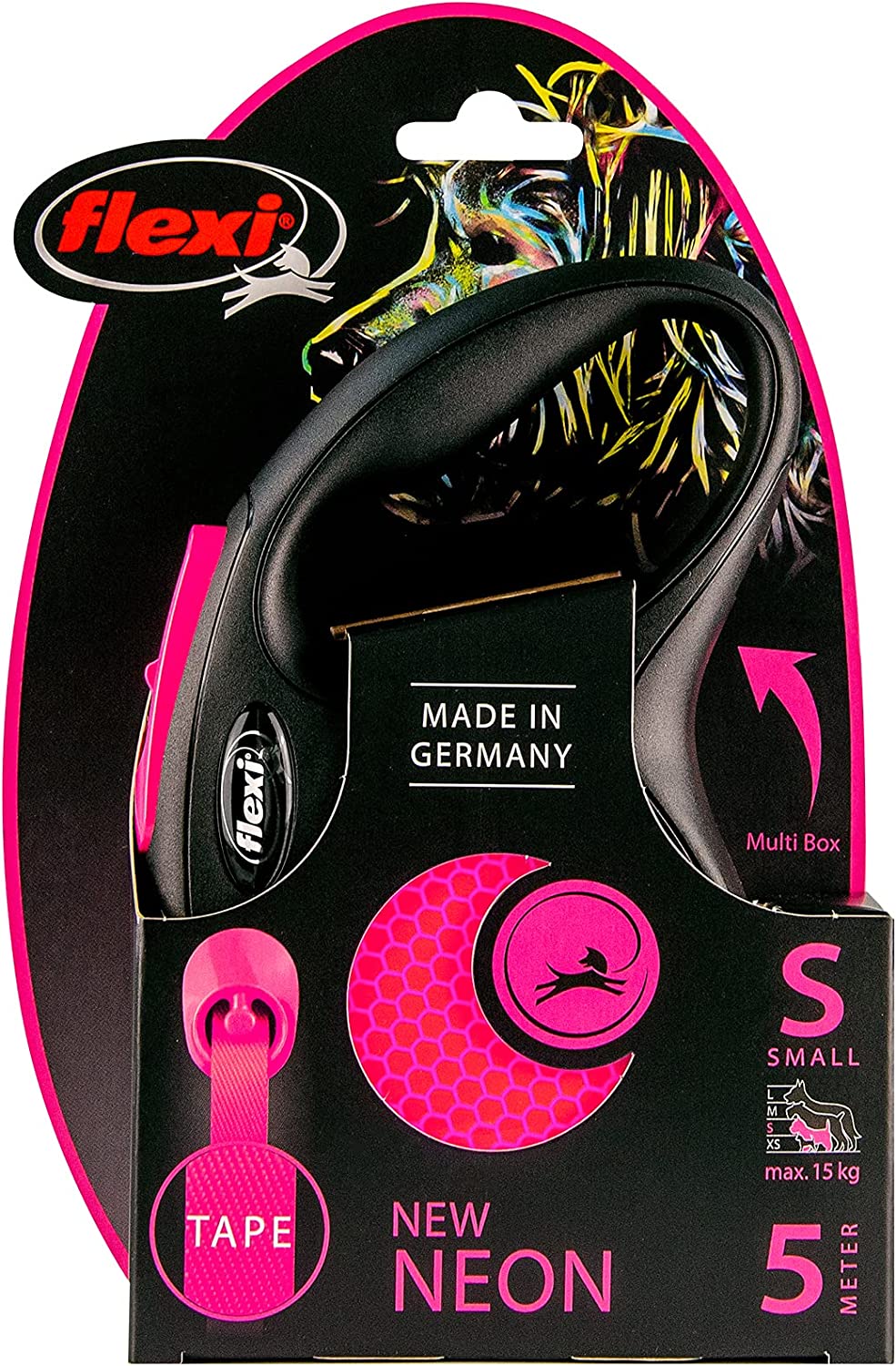 Flexi Neon 5M Retractable Lead Pink