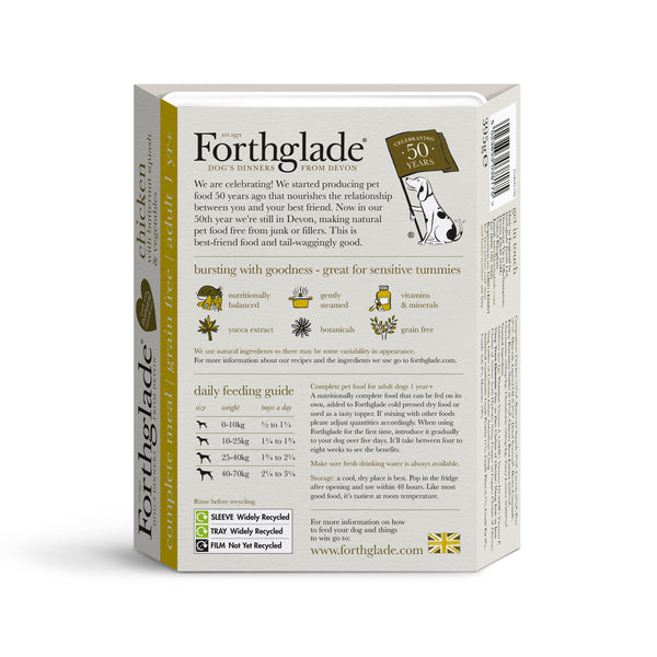 Forthglade Chicken with Butternut Squash & Vegetables Wet Dog Food Tray 395g