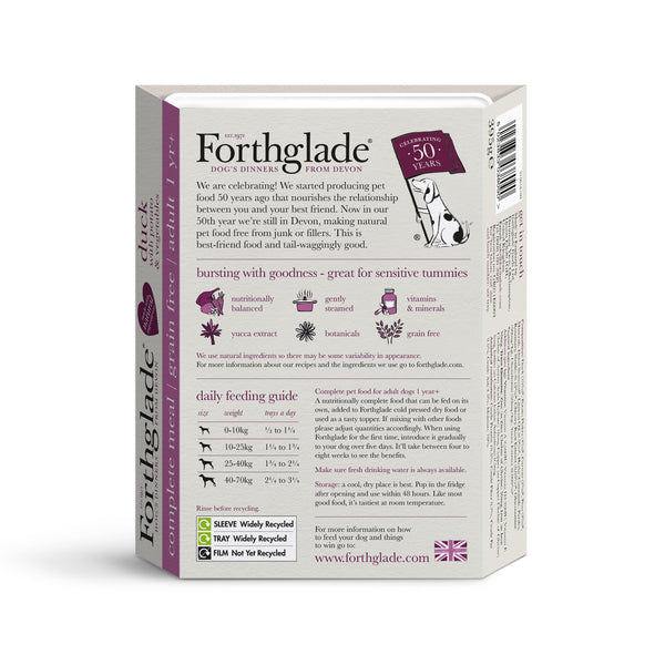 Forthglade Duck with Potatoes & Vegetables Wet Dog Food Tray 395g