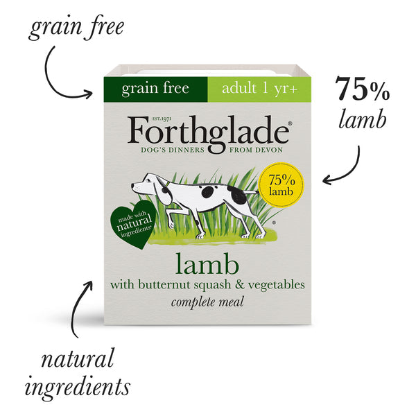Forthglade Lamb with Butternut Squash & Vegetables Wet Dog Food Tray 395g