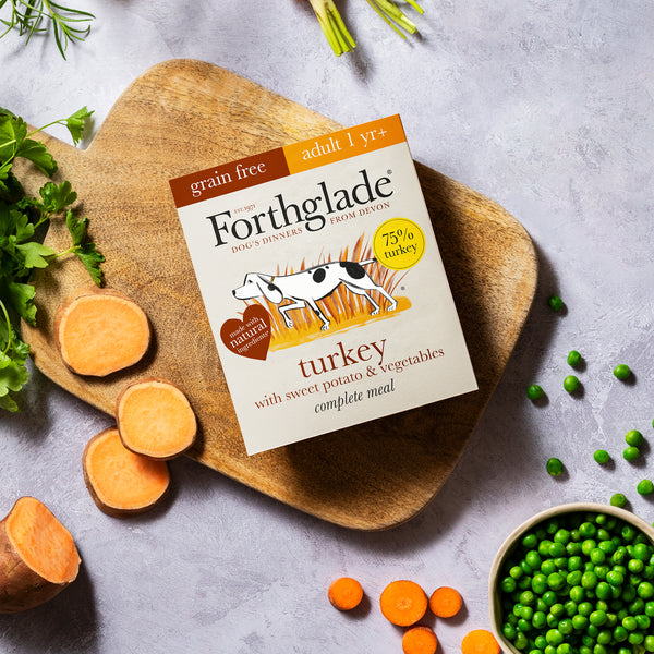 Forthglade Turkey with Sweet Potatoes & Vegetables Wet Dog Food Tray 395g